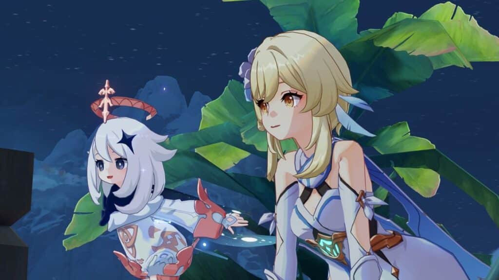 Paimon with female traveler in Genshin Impact